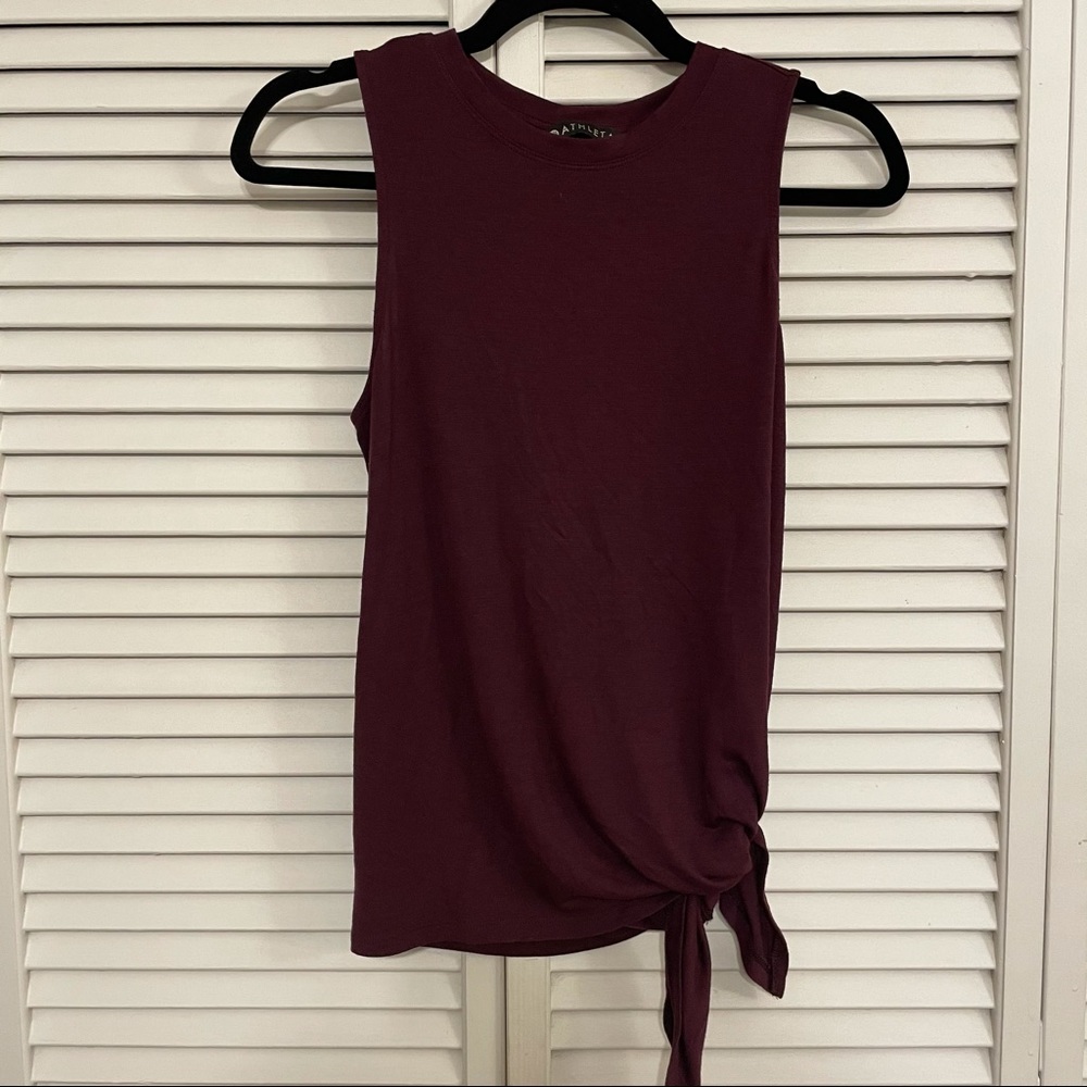 Athleta Burgundy Side Tie Tank - XXS